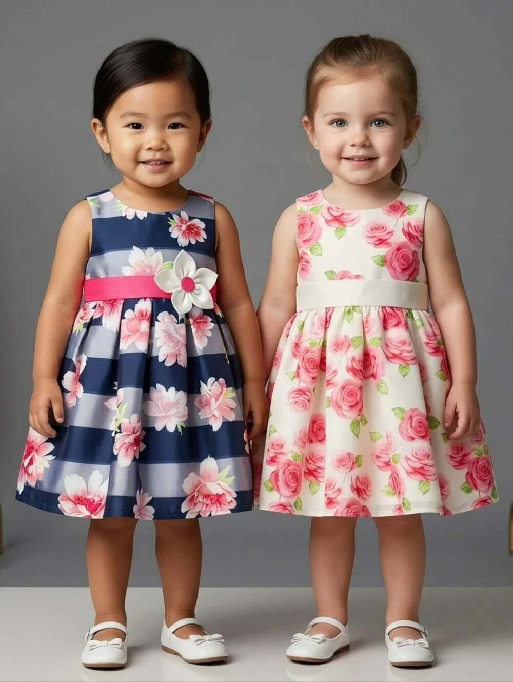 536. Bundle: 2 Jona Michelle & Little Me  Floral Special Occasion Dresses – 18M
